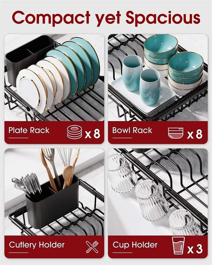 retractable dish drying rack over sink